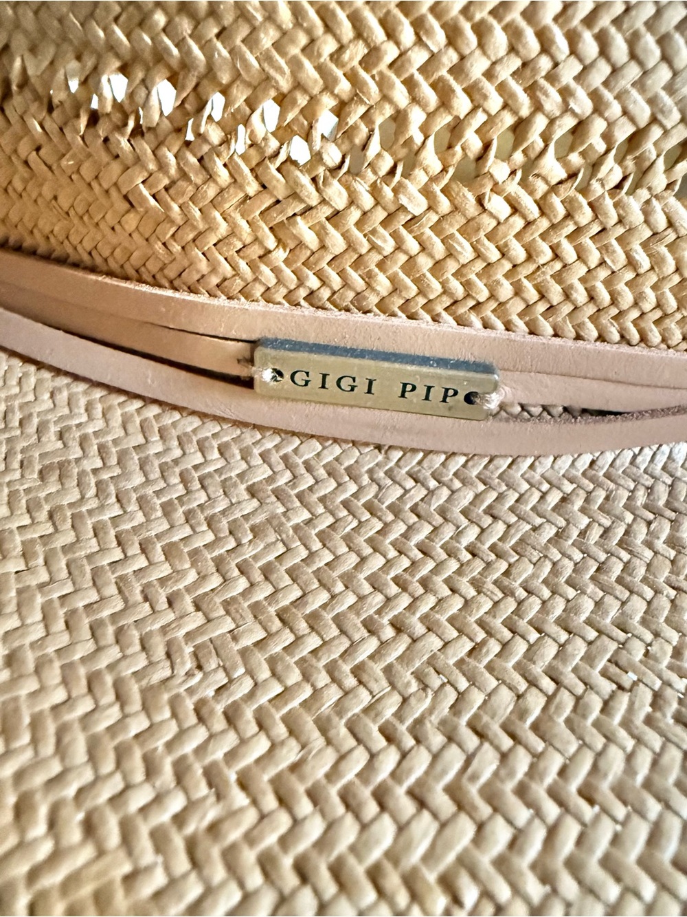 Gigi Pip Arlo Rancher Fedora Straw Hat In Honey Boho Summer Beach Size 57 - Picture 9 of 16